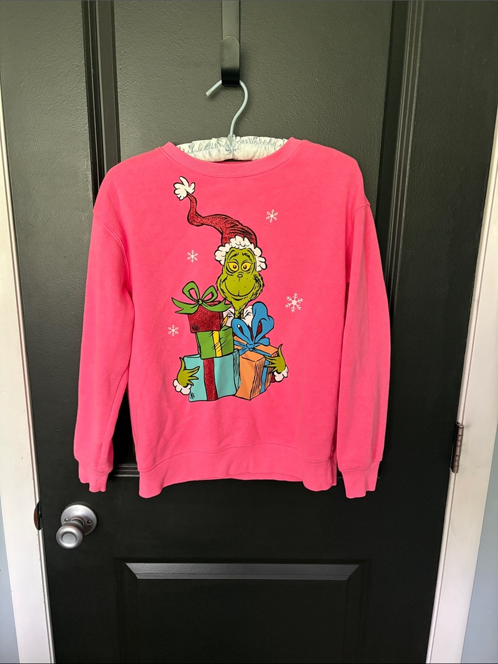 Carters size 14 Grinch Christmas neon pink sweatshirt